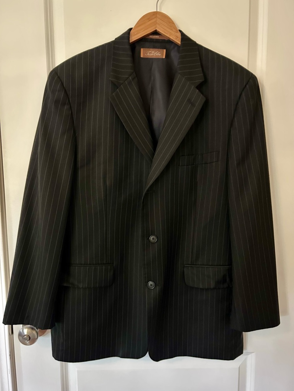 Jacket & Pant Set! Tasso Elba Black Pinstripe Jacket & Pant Suit